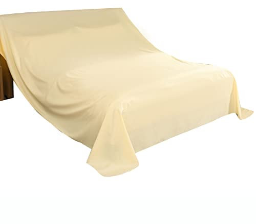 SYLC Staubschutztuch Für Möbel, Möbel Staubtuch Verschlüsseltes Polyestergewebe, Staubtuch Abdeckung Staubdichte Bettdecke Weiches Atmungsaktives (Creme,120×100cm)