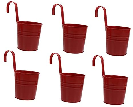 Cabilock 6 Piezas Cubo Colgante De Flores De Hojalata Maceta Montada En La Pared Titular De La Flor De Interior De Hierro De Pote De Flor Hierro Metalico Cubo De Arreglo Floral Desmontable