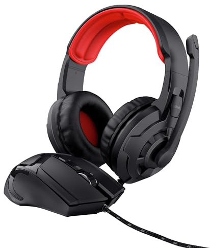 TRUST Pack Gaming 24761 Maus mit Kopfhörern, Schwarz