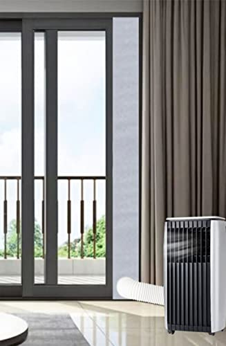 Mobile Air Conditioner Door Vent Kit,Universal Balcony Sliding Door Seal for Portable A/C,Compatible with Height 78inch and 98inch Sliding Door,Suitable for All Single Hose Mobile AC (Silver)