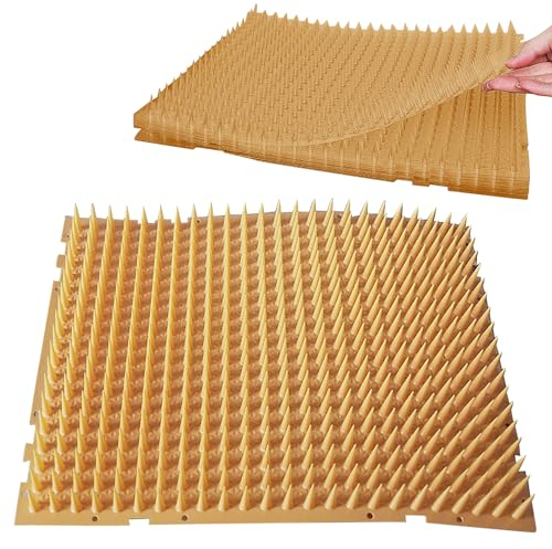 Katzenabwehrmatte für den Außenbereich,8 Stück 34 * 42cm Abwehr Gegen Katzen Wiederverwendbar Abschreckungsmatten für Katzen und Hunde,Abschreckungstraining Spike-Mattengeräte