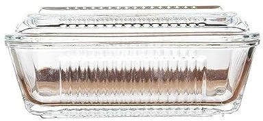 Burriera Burriera in vetro con coperchio, Burriera con buona presa, Burriera quadrata trasparente, Accessorio da cucina tradizionale Controsoffitto