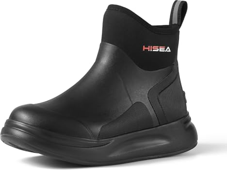 HISEA Women's Chelsea Rain Boots, Rubber Ankle Short Boots for Women Waterproof, Durable Insulated Mud Booties for Outdoor Garden Work
