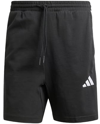 adidas Herren Essential Three Stripes Single Jersey Short 7In Shorts, Black/White, XXL