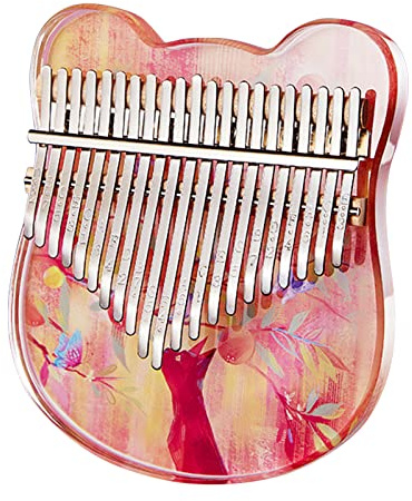 SANRLO Musikinstrumente, Beruf Kalimba Daumenklavier mit 17/21 Tasten, Lernanleitung und Stimmhammer, Acryl-Fingerklavier für Kinder und Anfänger