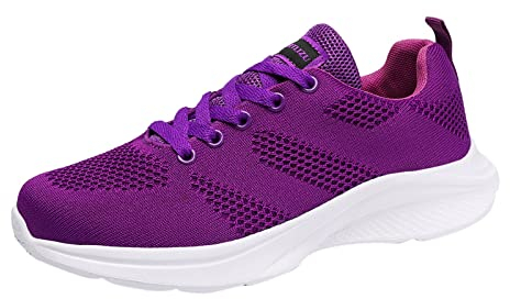 Bottes d'été tendance pour femme en maille respirante légère plate décontractée confortable 3020, violet, 38.5 EU