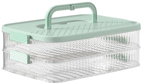 Qumiuu Recipiente para fiambres para refrigerador, Recipiente para queso para refrigerador | Contenedor De Carne Multicapa Para Nevera | Caja apilable extraíble para guardar queso, organizador