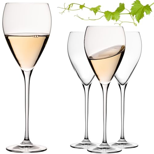 IMPERIAL glass Tropfenförmige Weißweingläser 350ml 'Paris' Set 4-Teilig Weingläser aus Crystalline Glas Spülmaschinenfest