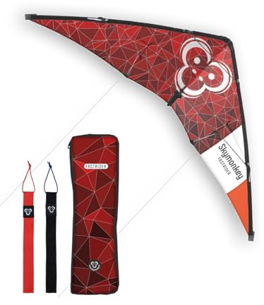 Skymonkey Fastrider Aquilone acrobatico per ragazzi e adulti, 2 linee, apertura alare: 127 cm - Racingred