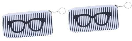 SOIMISS 2stücke Brillen Aufbewahrungstasche Tragbare Brillenhülle Für Sonnenbrillen Und Lesebrillen Weiche Innenauskleidung Stylisches Design Mit Weißen Streifen Für Handtasche Und