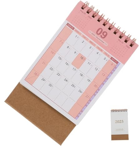 VILLCASE Tischkalender Klein Mit Monatsübersicht Kompakter Standplaner Für Schreibtisch Doppelseitiger Notizbereich Doppelte Metallbindung Für Schule Büro Zuhause Juli Bis Dezember