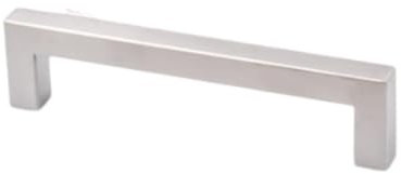 Schrankknäufe aus Edelstahl, quadratisch, Schubladengriff für Schränke, Kleiderschränke, Schuhschränke, Silber, 96 mm, moderne Möbelbeschläge, 4 Stück