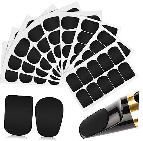 Schwarze Silikon Saxophon Pads 94 Stück für Tenor und Sopran | Rutschfestes Zubehör, für Proben und Auftritte, Oval und Quadratisch, Resonanz und Geräusche