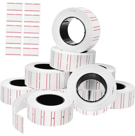 TOGEVAL 10rollen Preisetikettenaufkleber Aus Hochwertigem Papier Für Preisschildmaschinen Geeignet Zur Kennzeichnung Von Waren Mit Preis Und Datum Langlebig Und Klar Sichtbar