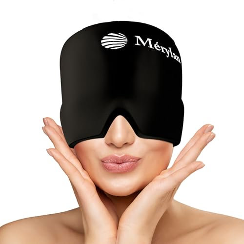 Cappello anti-emicrania con gel caldo/freddo, maschera emicrania riutilizzabile per un rapido sollievo da emicrania, mal di testa, tensioni e seni. Emicrania Miracle, ergonomica e confortevole