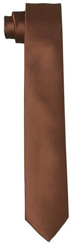 DonDon Krawatten für Herren handgefertigt Seiden-Look 6 cm Krawatte Braun
