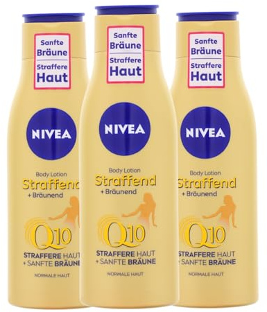 3 x NIVEA Body Lotion Straffend+Bräunend Q10 Pflege jeweils 200ml Körperlotion