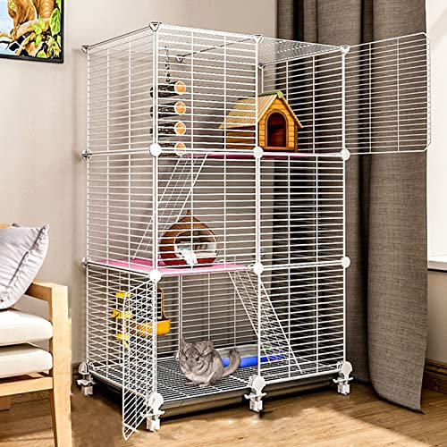 Kaninbur - Iller Chinchillabur, Råttburar Och Livsmiljöer Smådjursbur Husdjurshus För Marsvin Chinchillabur På Hjul, Avtagbart Trådnät,