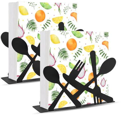 Bootoow Portatovaglioli, confezione da 2, nero, portatovaglioli in metallo, portatovaglioli, dispenser autoportante in metallo, accessori da cucina