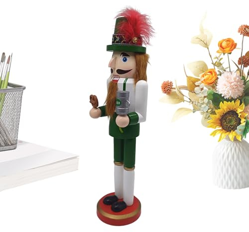 Figuras de Cascanueces de Oktoberfest - Vestido Tradicional de Madera alemán Artesanal Artesanal y bávaro con Cerveza Stein y Pretzel, auténtico Arte Popular de Erzgebirge