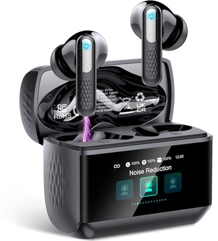 Wireless Earbuds, 48H HiFi Stereo Bluetooth Ear buds with ANC/ENC Noise Cancelling, Bluetooth 5.4 Headphones In Ear with Multifunctional Touchscreen, 5 EQ Modes, IP7 Waterproof Bluetooth Earphones