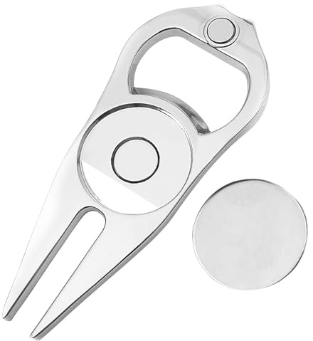 Colorich Pitchgabel Golf – 1 Stück, Unisex Doppelzinken Divot Tool mit herausnehmbarem Ballmarker, Ergonomische Triple-Track-Technologie für Pitchmarken-Reparatur, Golfzubehör Geschenk