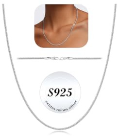 ZOERAY Damhalsband 925 sterlingsilver utan hänge bredd 1/1,5/2 mm vattentät fin ormkedja 925 sterling silver solid halsband halsband choker mode smycken present dam flicka 40/45/50/55 cm