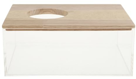 Transparente mit Sandbadewanne Acryl Holz für Hamster und Meerschweinchen | Leicht zu Verstauen, Verhindert Sandstreuung, Glatte Oberfläche, Sichere Nutzung Beim Spielen und Baden