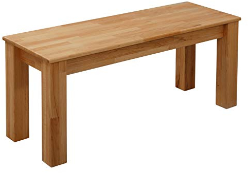 KROKWOOD Bonn Solid Beech Wood Bench – Durable Wooden Dining Bench – Easy Assembly with Hardware Included (100x35x45 cm)
