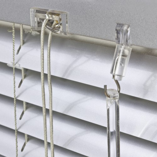 Alu Jalousie Silber - Breite 40 bis 240 cm - Höhe 130/160 / 220 cm - Tür Fenster Rollo Jalousette Aluminium Fensterjalousie Lamellen Metall (55 x 220 cm)