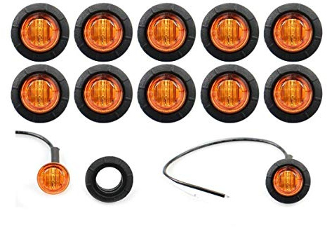 GOFORJUMP 10 STÜCKE Anhänger Truck Led Side Marker Blinker Kontrollleuchten Gelb Hinten Seitenmarkierungsleuchte Bus Auto Externe Lichter 12 V