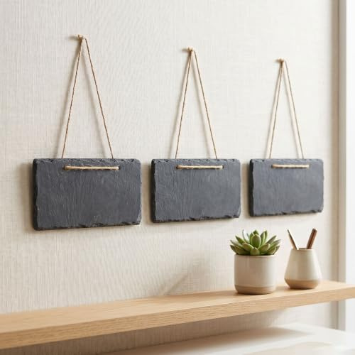 levandeo 3er Set Schiefertafeln 17x9cm Kreidetafel Schieferplatte Tafel Schild Türschild Memotafel Deko Kreidelook Schiefer Dekoschild