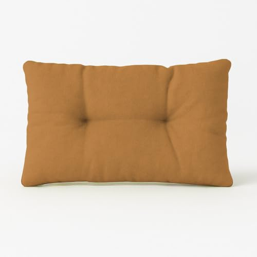 chilly pilley Loungekissen Rattansessel Auflagen Rattanpolster Rattan Lounge Set Gesteppt Sitzkissen Kissen Rückenlehne mit Keder Loungekissen (Rückenkissen 60x40, Camel)