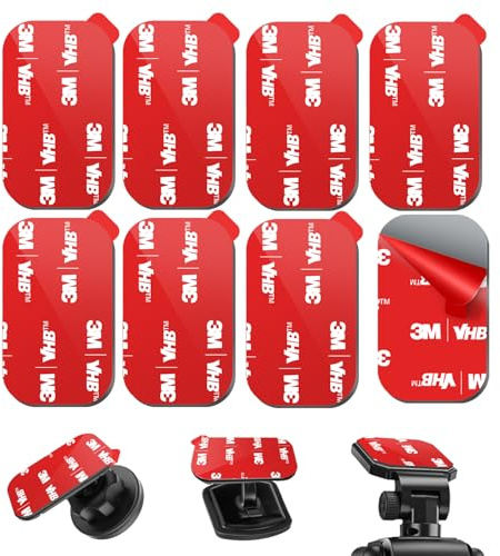 pop-tech Adhesive Pads Strip, 8Pcs 3M VHB Double-Sided Mounting Tape for Dashboard Magnetic Car Mount,Heat Resistant Heavy Duty Adhesive Sticky Pads Replacement for Car Phone Holder Mount