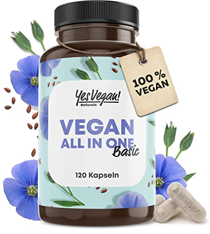 Vegan Complex - Vitamin B12 K2 D3 Eisen Zink Selen und Omega 3-120 Kapseln - speziell für Vegetarier und Veganer - Geschenke - Supplements (1 Stück)