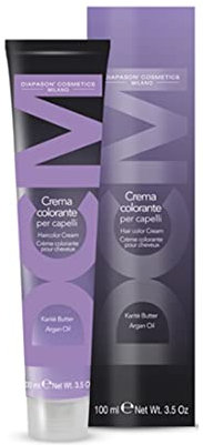 TINTURA CAPELLI SENZA AMMONIACA CON OLIO DI ARGAN CREMA COLORANTE DIAPASON 100 ml (3/85 viola scuro marrone rosso)