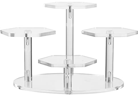 Cabilock Acryl Riser Display Ständer:Transparente Acryl Display Riser Lotionhalter Organizer Cupcake Ständer für Figuren, Schmuck, Cupcake, Lippenstift, Nagellack, Gewürz