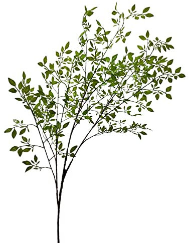 RSTYS Branche de bambou artificielle, feuilles de bambou artificielles pour vases, tiges de verdure - Bouquet de plantes en soie synthétique pour maison, fête, bureau, décoration de mariage, Vert