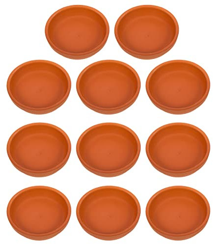 GANAZONO Ton Untersetzer 10 Stück Kleine Terrakotta-Untersetzer Terrakotta-Topfpflanzen-Untersetzer Mini-Rundtopf-Untersetzer Für Kleine Ton-Pflanzenschalen Terrakotta Untersetzer