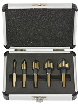 Samnuerly Bohrer-Set, 5 Teile/Satz, industrielle Holzbearbeitung, Senker, Fräser, Setzschrauben-Ausdreher, Abriss für Holzfräser (OPP-Beutel) (Box)