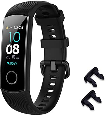 iJiGui Lot Bracelet de Compatible avec Hua-wei Honor Band 4/5 Remplacement, Silicone Bande de Remplacement Réglable Sangle pour Honor Band 5/4 (Noir) | Silicone Bande de Remplacement Réglable Sangle pour Honor Band 5/4 (Noir)