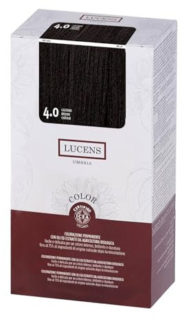 Lucens 4.0 Castano - Kit Colorazione Capelli Permanente Senza Ammoniaca Con Oli ed Estratti da Agricoltura Biologica