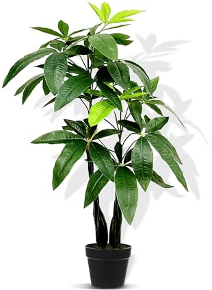 Crystals Decorative Artificial Flora - Small Plants in Pots for Indoor Decor - Faux Bathroom Decor - 80CM Pachira Aquatica