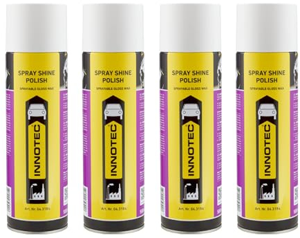 4 Stück Innotec Spray Shine Polish hochwertige Sprühpolitur - schnelles und müheloses Versiegeln von Lack- und Kunststoff-Flächen - für alle glatten und/oder lackierten Oberflächen