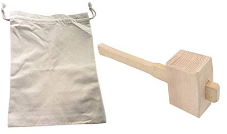 Rfeeuubft Bag and Ice Hammer, Bar Kit Ice Crusher, Beach Hammer Set for Ice Makers, Bar Tools for Home Bartender