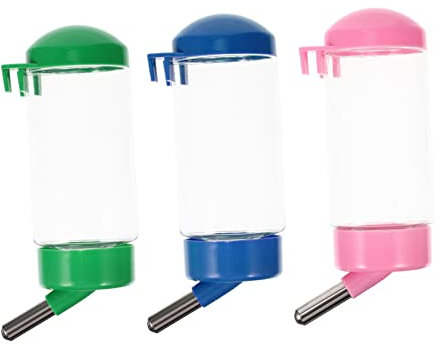 FRCOLOR 3stücke Automatischer Wasserspender Für Kaninchen Durchsichtige Wasserflasche Zum Aufhängen Praktischer Futterautomat Für Haustiere Für Käfige Und Reisen