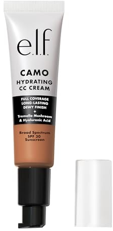 e.l.f. Hydrating Camo CC Cream, Colour Correcting Full Coverage Foundation For A Dewy Finish With SPF 30, Vegan & Cruelty-Free, Tan 425N