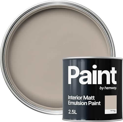 Hemway Latte Brown Paint 2.5 L, Indoor Matt Finish, One Coat, Wall Paint, Acrylic & Water-Based Emulsion, Quick Dry & High Coverage for the Kitchen, Bathroom & Bedroom Walls & Ceiling