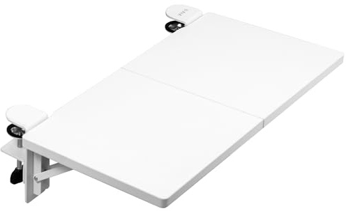 VIVO Tischverlängerung zum Klemmen, 61 x 30,5 cm (14 inkl. Klemmen), Handgelenkstütze, faltbare Tastaturablage, Tischhalterung für Sitz-/Stehpulte, Weiß, DESK-EXT24W | Klappbar, Handgelenkstütze, Armlehne, Büro-Tastaturablage, Beistelltisch-Verlängerungsaufsatz