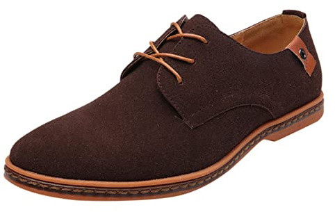 Business skor herr mocka halvskor snörskor fritidsskor halkfria halvsko bröllopssko smokingskor kostymskor loafers affärsskor herrskor arbetsskor storlek 43–48, kaki, 43 EU